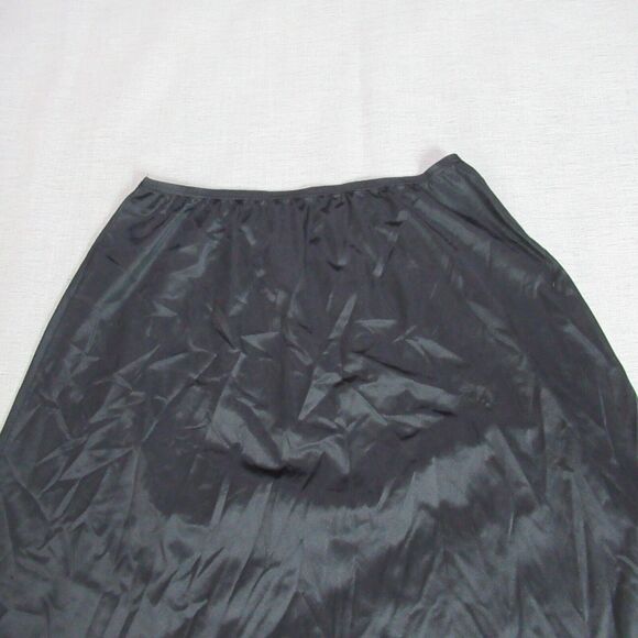 Vanity Fair Half Slip Womens Size Large Black Skirt Nylon Lace Trim Classy - Picture 3 of 9